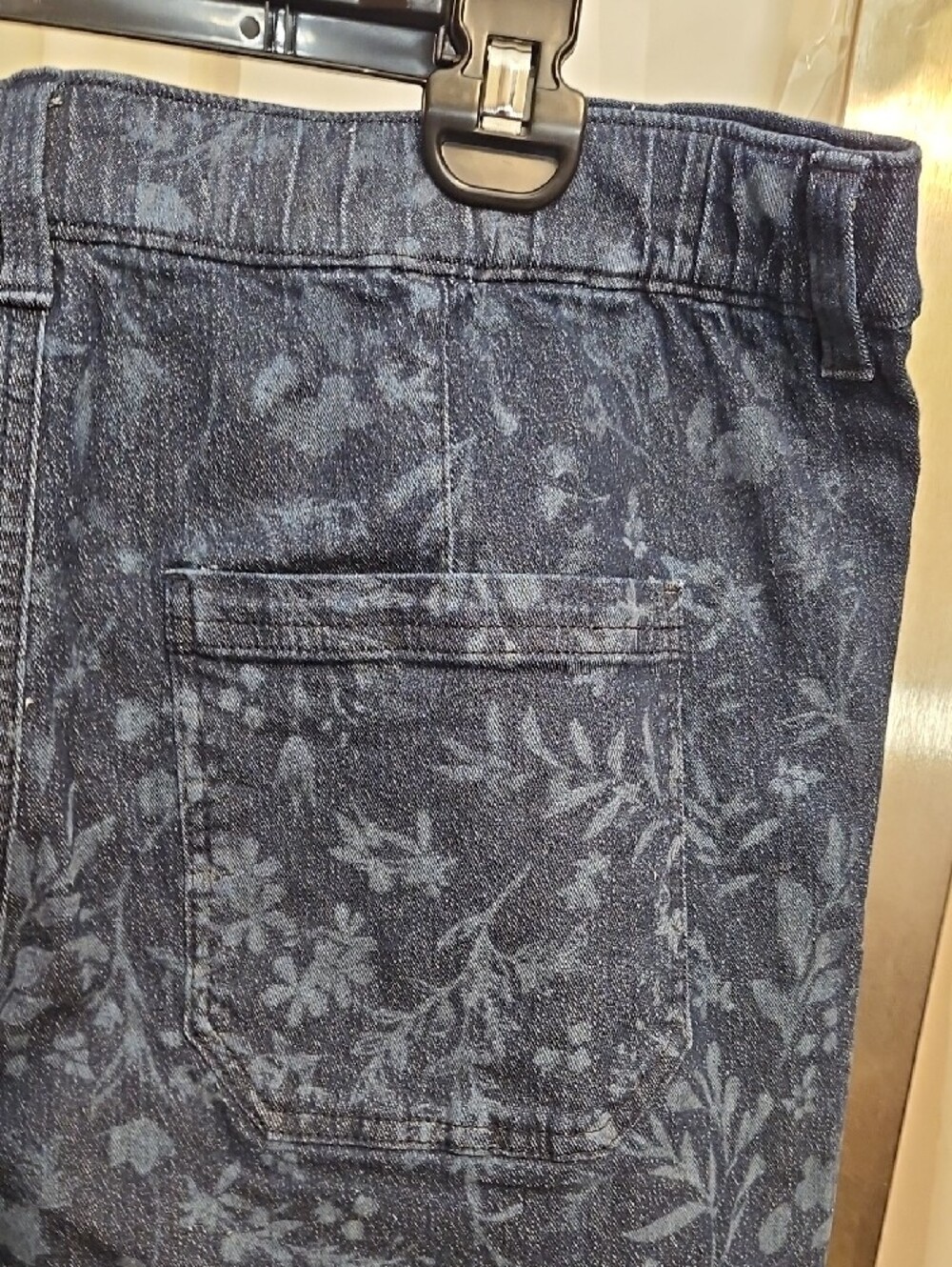 Women's Floral Print Cropped Jeans - Blue 16 - Picture 3 of 4